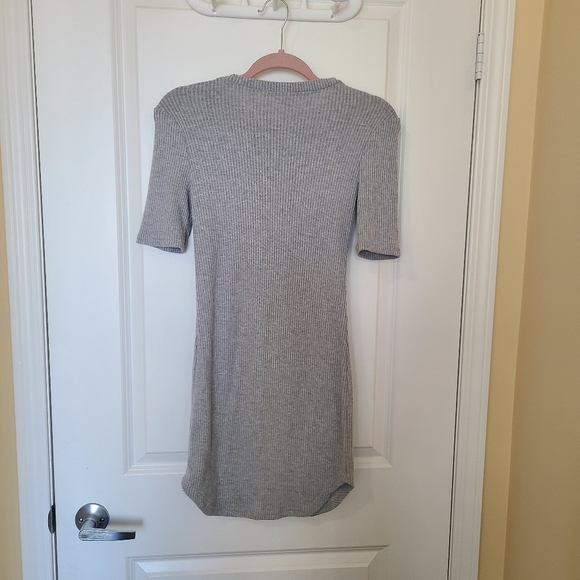L Grey Ribbed Bodycon Dress Revamped - Picture 7 of 8